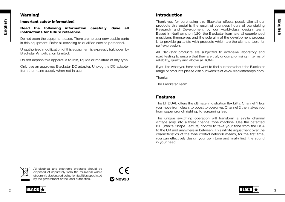 Blackstar LT-DUAL User Manual | Page 2 / 16