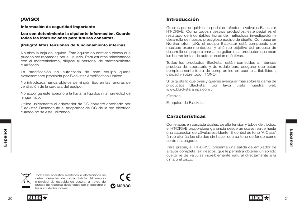 Blackstar HT-DRIVE User Manual | Page 11 / 17