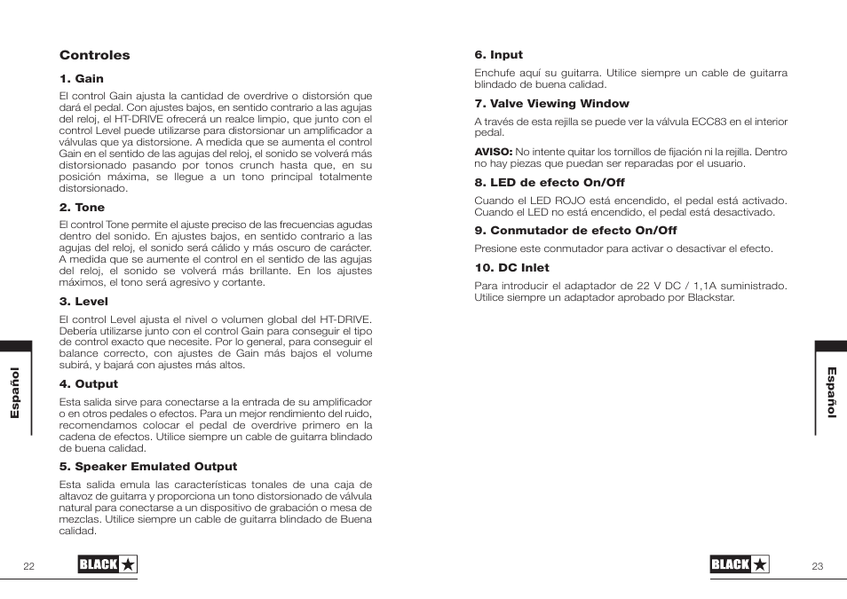 Blackstar HT-DRIVE User Manual | Page 12 / 17