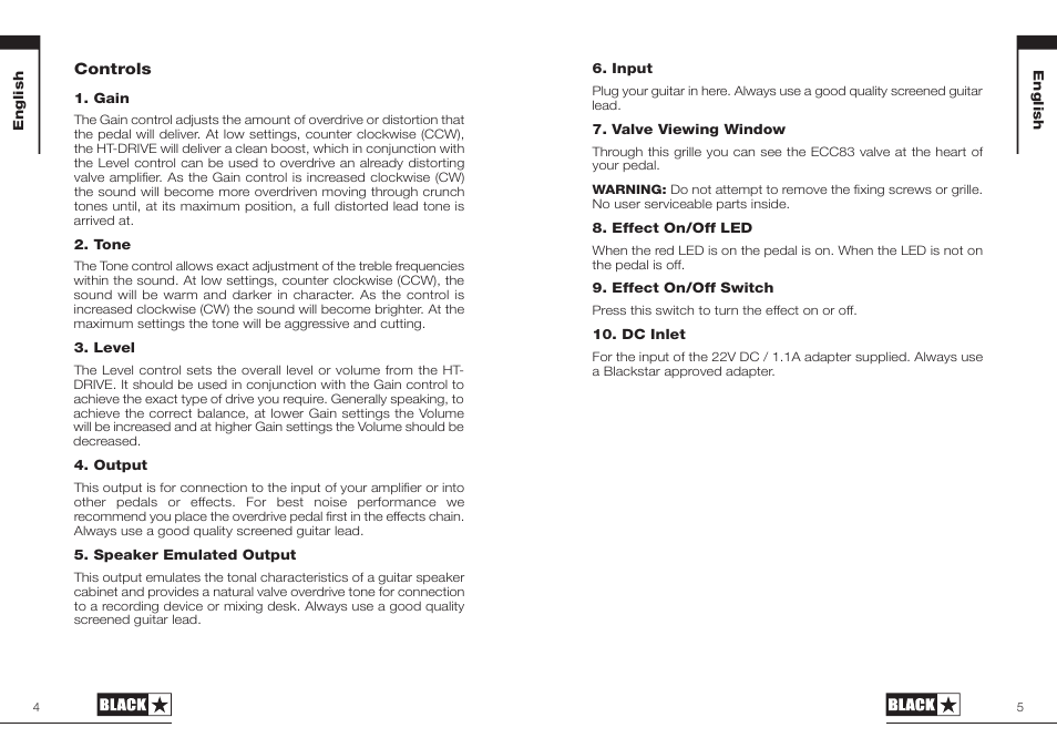 Blackstar HT-DRIVE User Manual | Page 3 / 17
