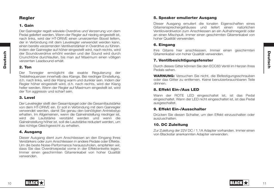 Blackstar HT-DRIVE User Manual | Page 6 / 17