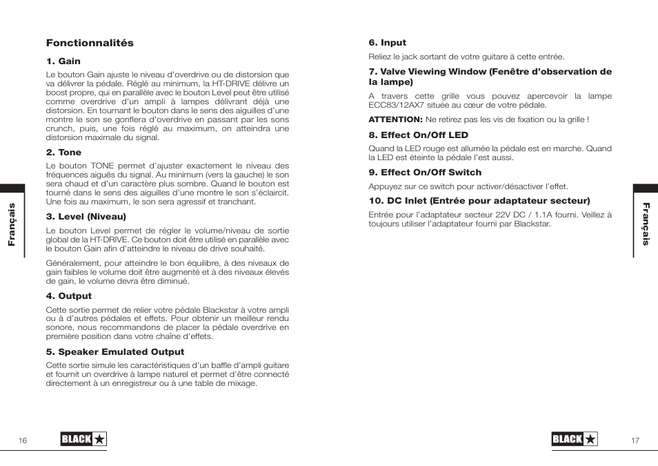 Blackstar HT-DRIVE User Manual | Page 9 / 17
