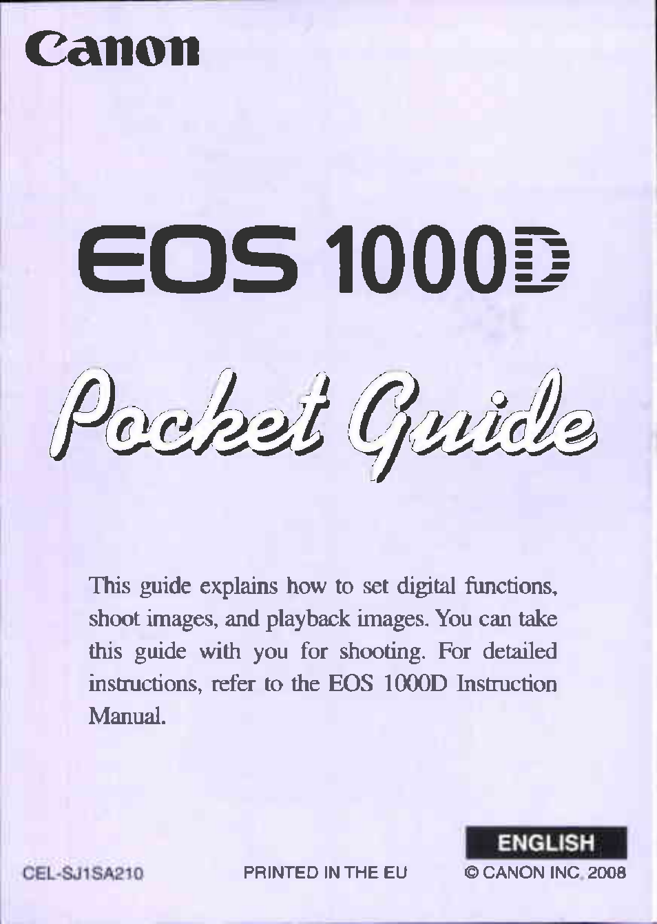 Canon EOS 1000 D User Manual | 16 pages