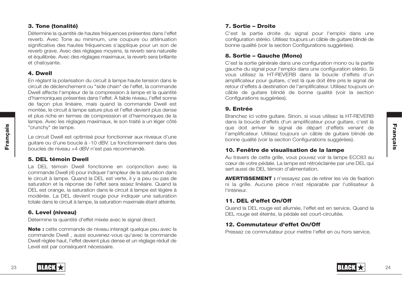 Blackstar HT-REVERB User Manual | Page 12 / 23