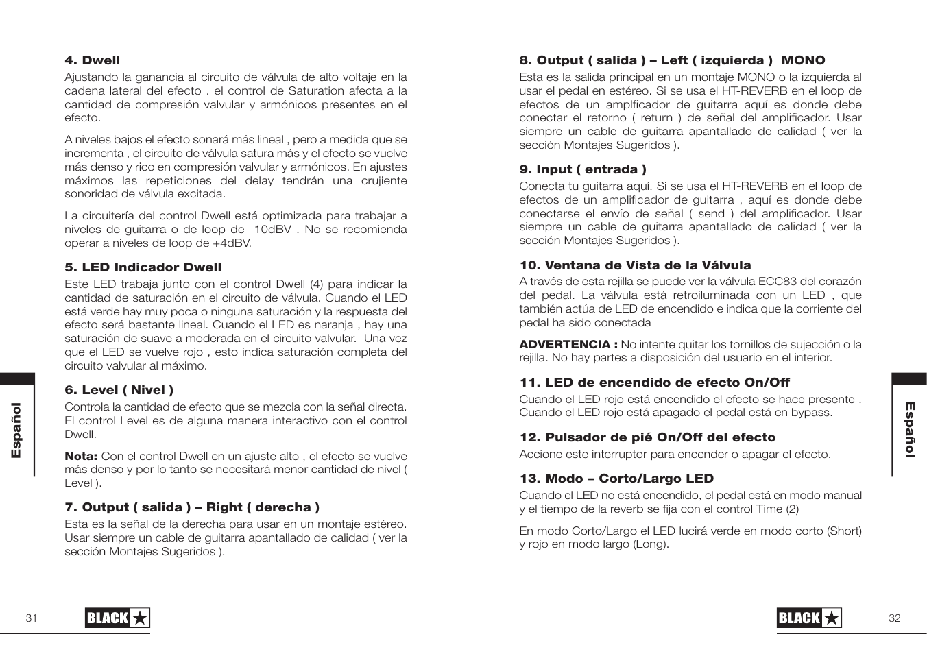 Blackstar HT-REVERB User Manual | Page 16 / 23