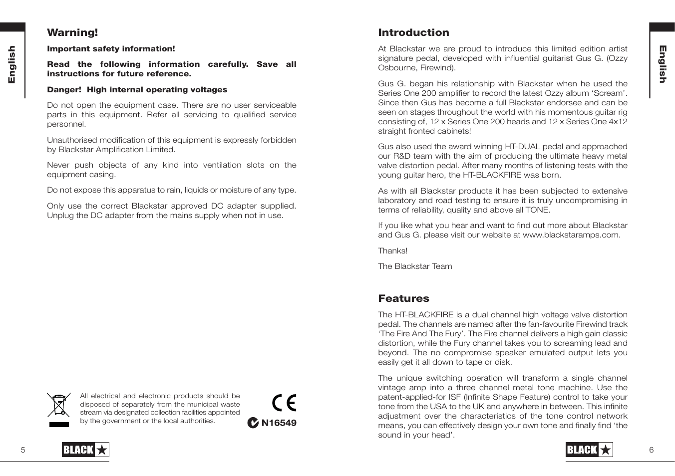 Blackstar HT-BLACKFIRE User Manual | Page 3 / 19
