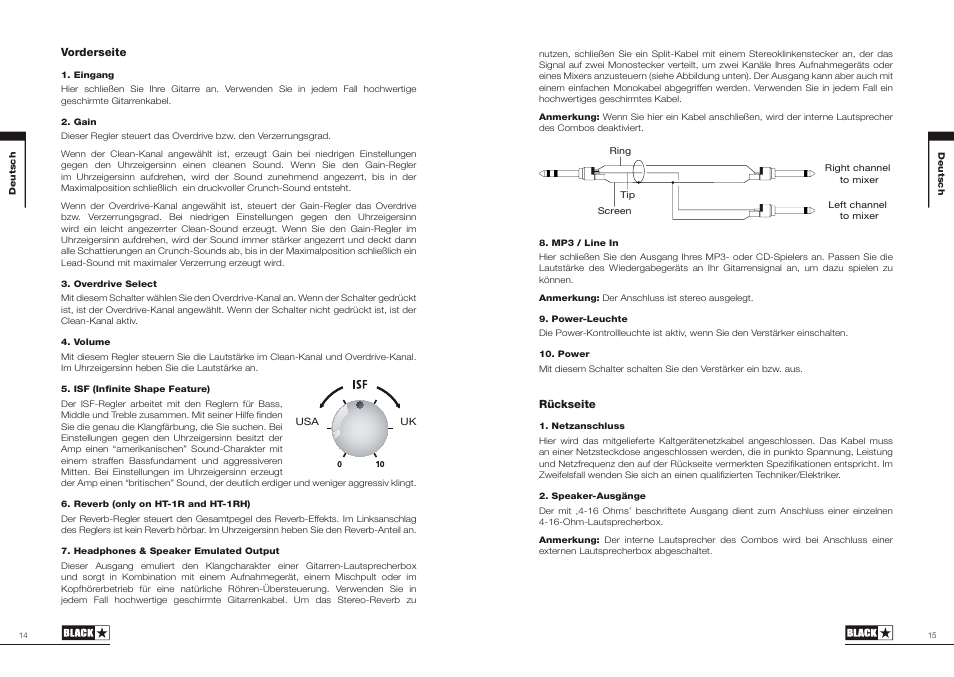 Blackstar HT-1 Combo User Manual | Page 8 / 21