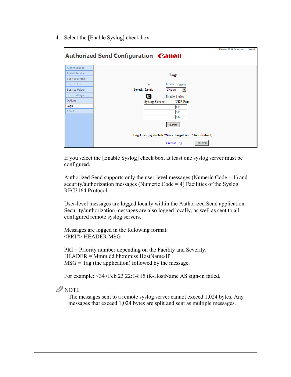 Canon Authorized Sen for ImageRUNNER Machines Version 4.1 User Manual | Page 119 / 176