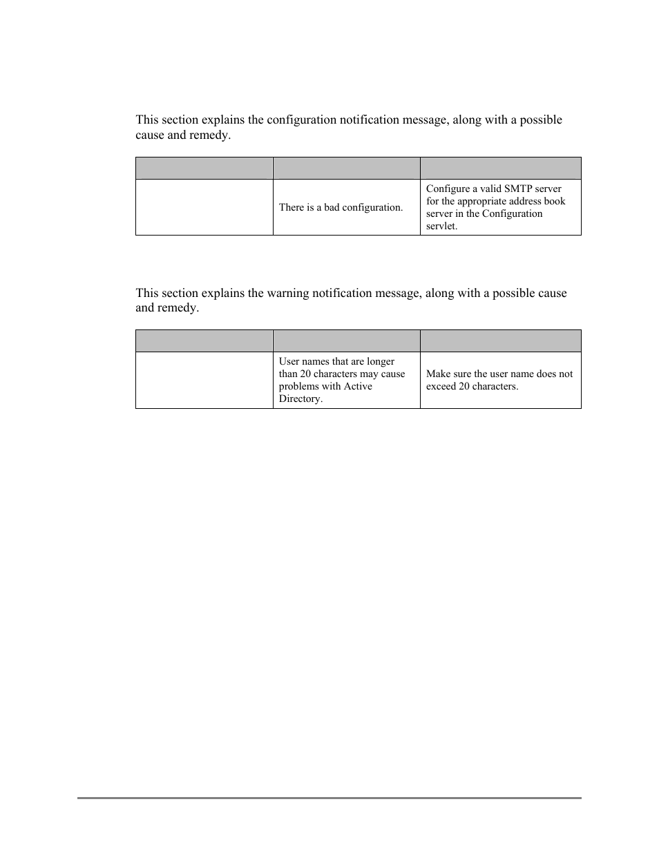 Configuration notification message, Warning notification message, 2 configuration notification message | 3 warning notification message | Canon Authorized Sen for ImageRUNNER Machines Version 4.1 User Manual | Page 170 / 176