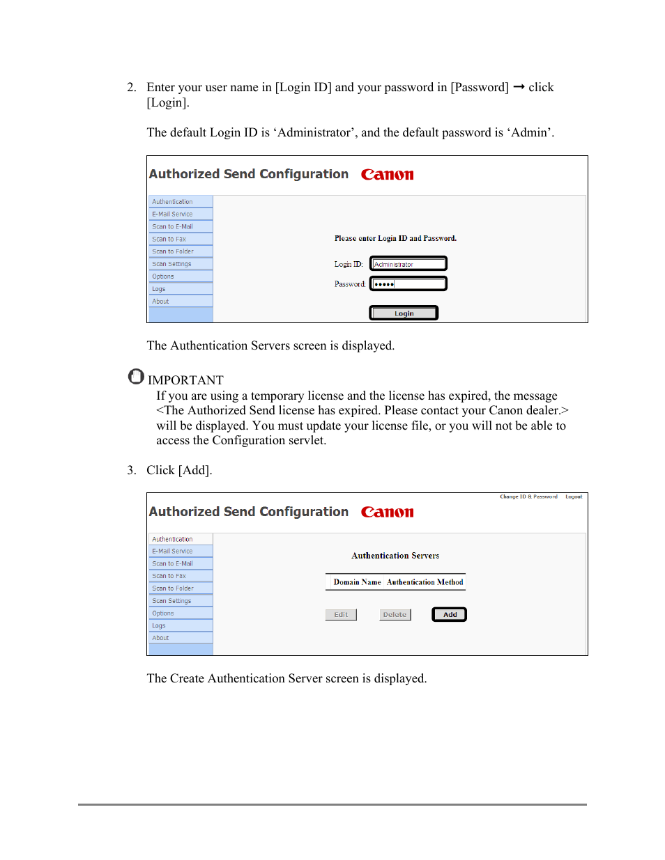 Canon Authorized Sen for ImageRUNNER Machines Version 4.1 User Manual | Page 36 / 176