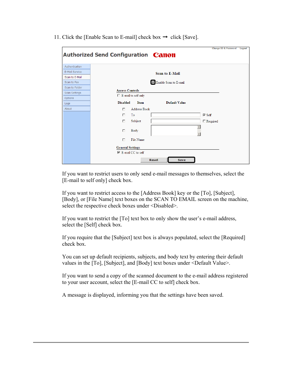 Canon Authorized Sen for ImageRUNNER Machines Version 4.1 User Manual | Page 40 / 176