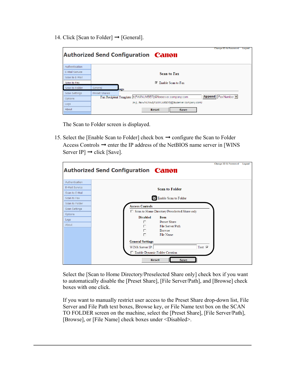 Canon Authorized Sen for ImageRUNNER Machines Version 4.1 User Manual | Page 42 / 176