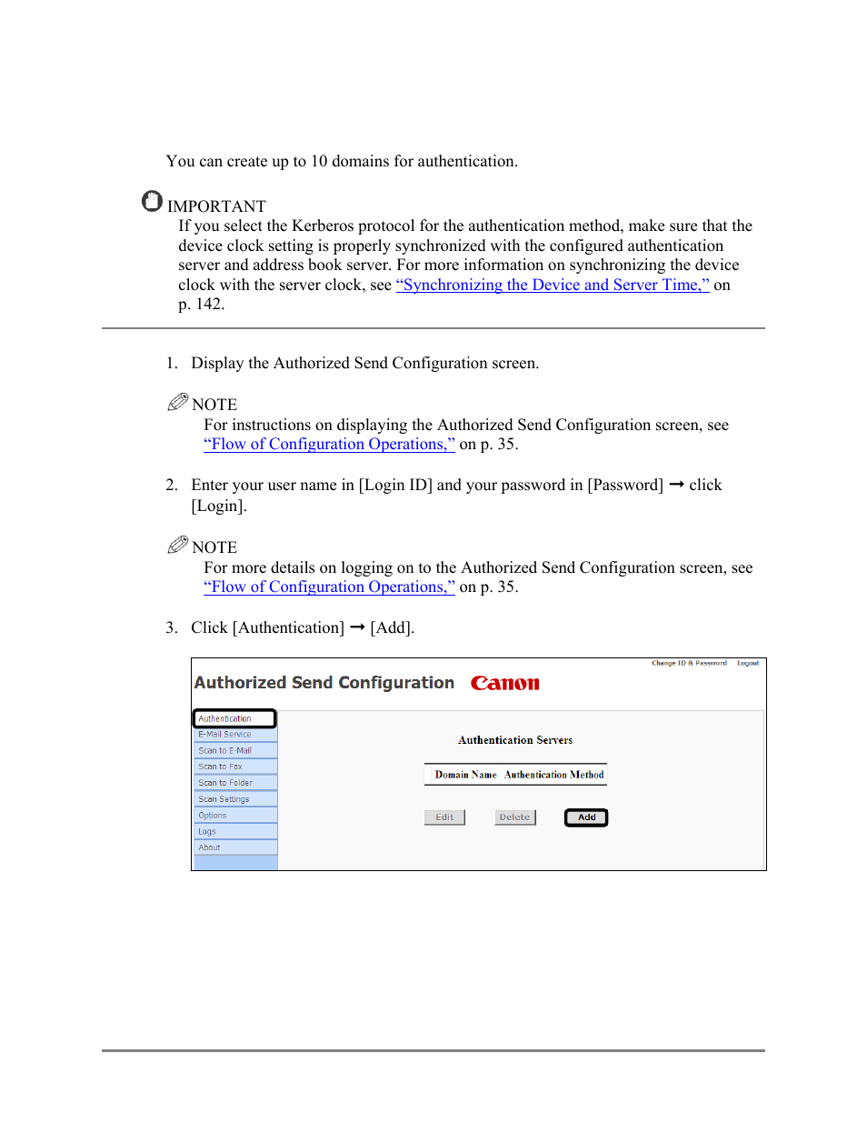 Creating an authentication server, 2 creating an authentication server | Canon Authorized Sen for ImageRUNNER Machines Version 4.1 User Manual | Page 49 / 176
