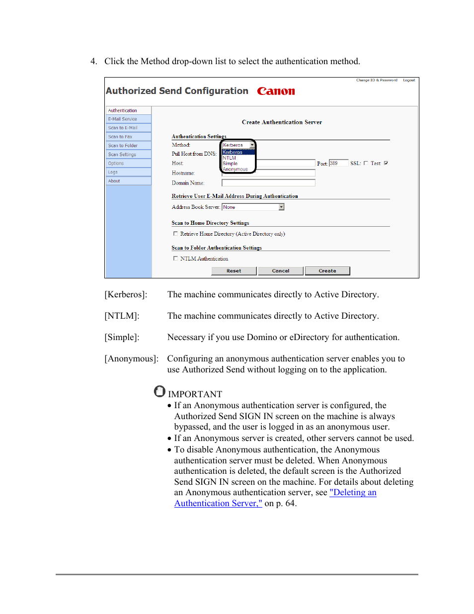 Canon Authorized Sen for ImageRUNNER Machines Version 4.1 User Manual | Page 50 / 176