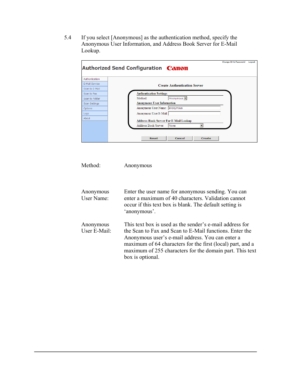 Canon Authorized Sen for ImageRUNNER Machines Version 4.1 User Manual | Page 60 / 176