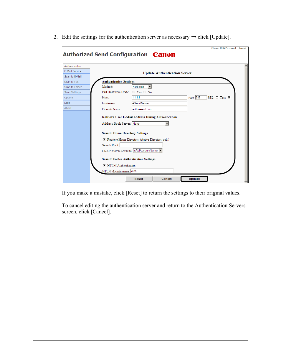 Canon Authorized Sen for ImageRUNNER Machines Version 4.1 User Manual | Page 63 / 176