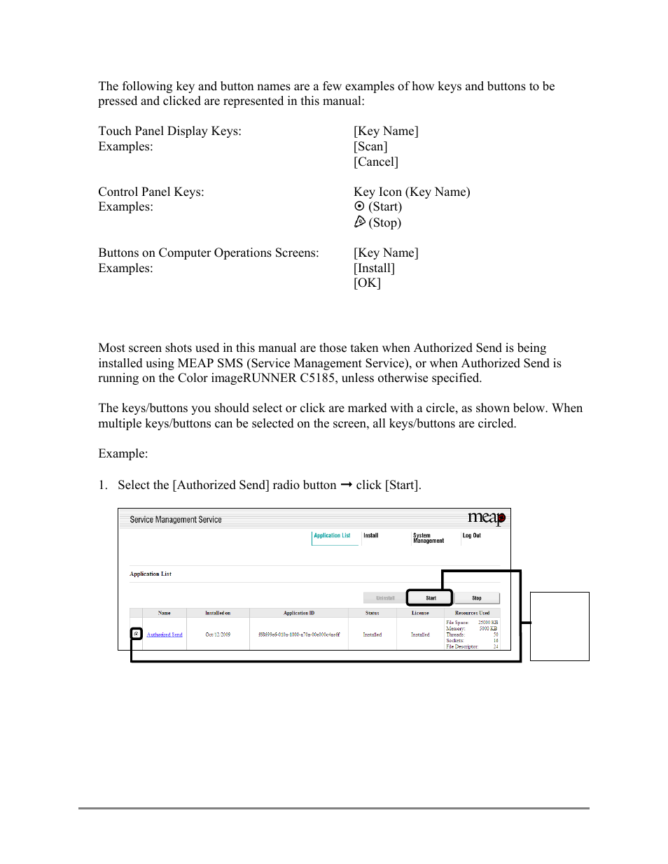Displays used in this manual | Canon Authorized Sen for ImageRUNNER Machines Version 4.1 User Manual | Page 9 / 176