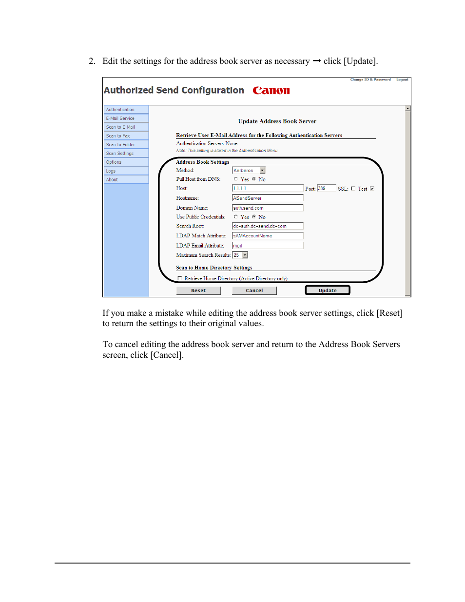 Canon Authorized Sen for ImageRUNNER Machines Version 4.1 User Manual | Page 91 / 176