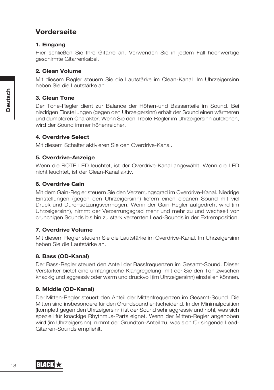 Vorderseite | Blackstar HT-5210 User Manual | Page 19 / 60