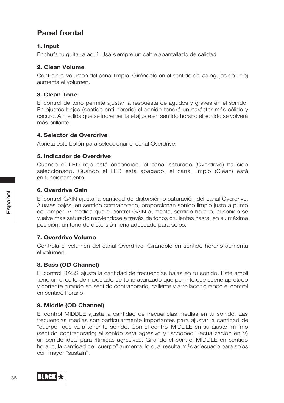 Panel frontal | Blackstar HT-5210 User Manual | Page 39 / 60