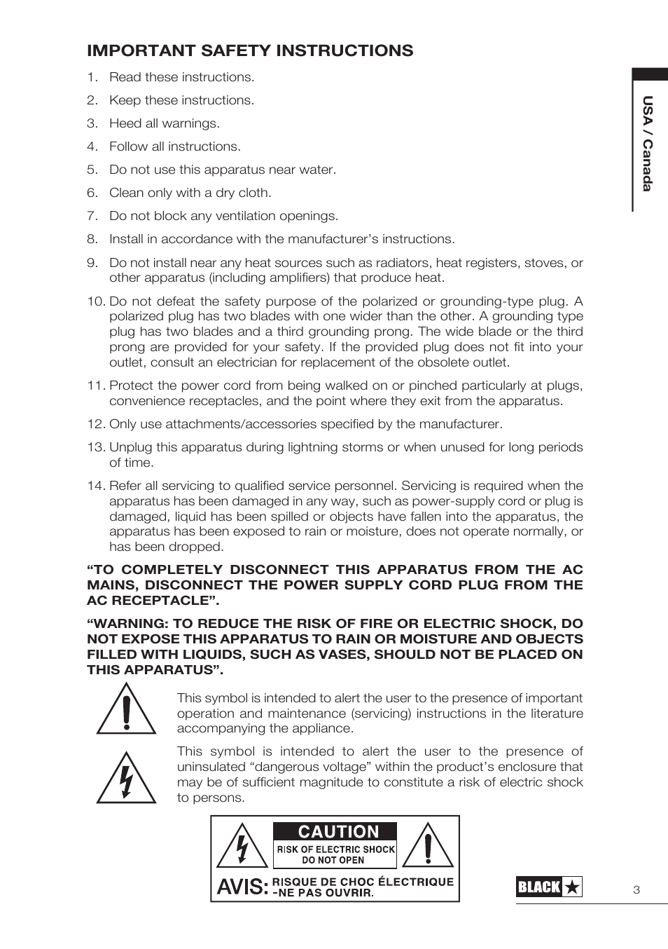 Important safety instructions | Blackstar HT-5210 User Manual | Page 4 / 60