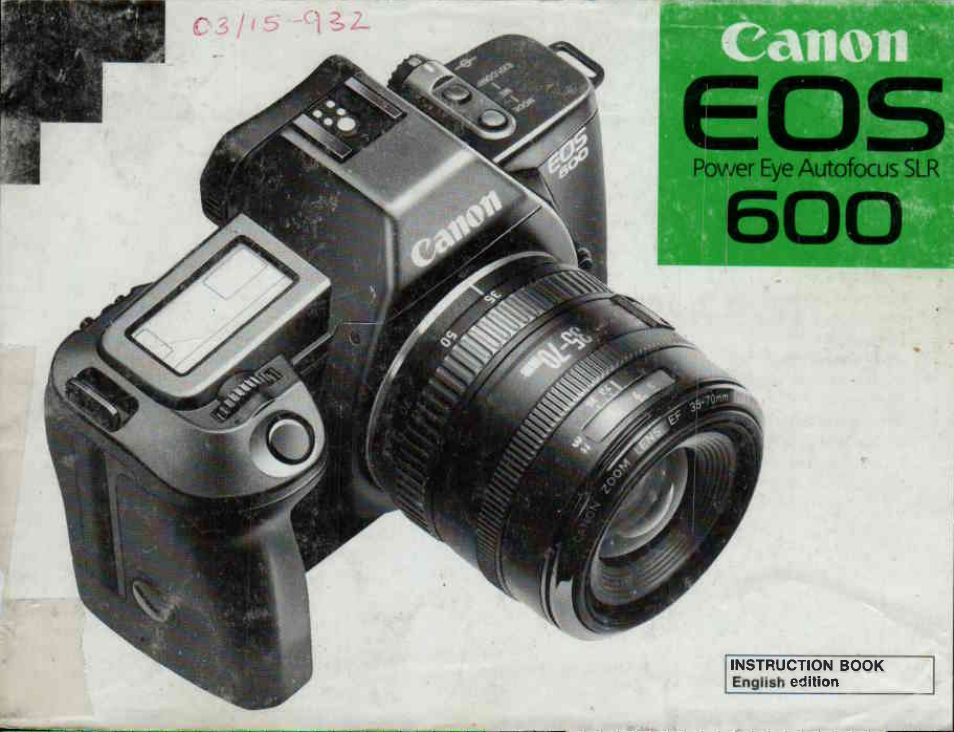 Canon EOS 600 User Manual | 114 pages