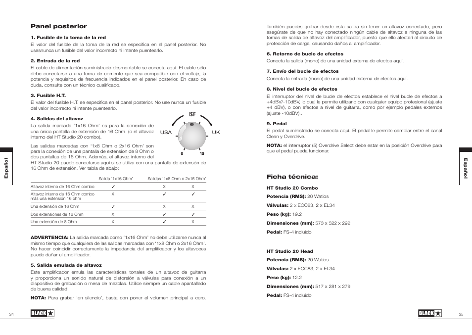 Blackstar HT Studio 20 Combo User Manual | Page 18 / 24