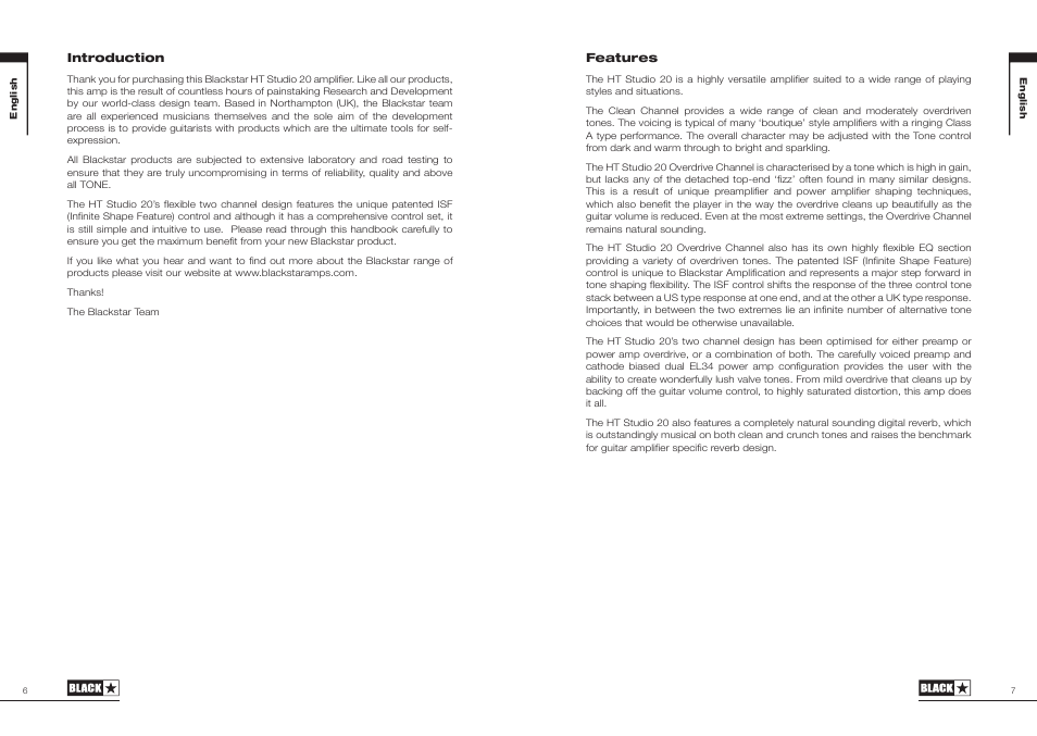 Blackstar HT Studio 20 Combo User Manual | Page 4 / 24