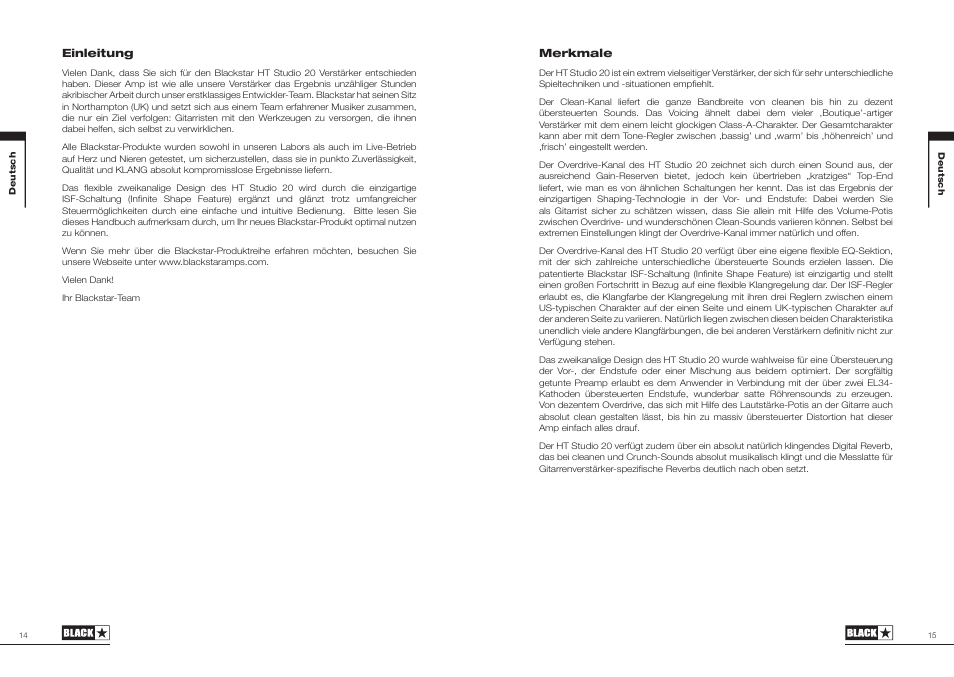 Blackstar HT Studio 20 Combo User Manual | Page 8 / 24