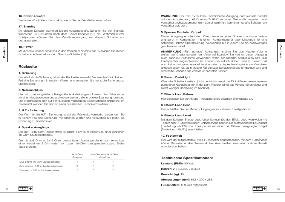 Blackstar HT Club 50 User Manual | Page 10 / 25