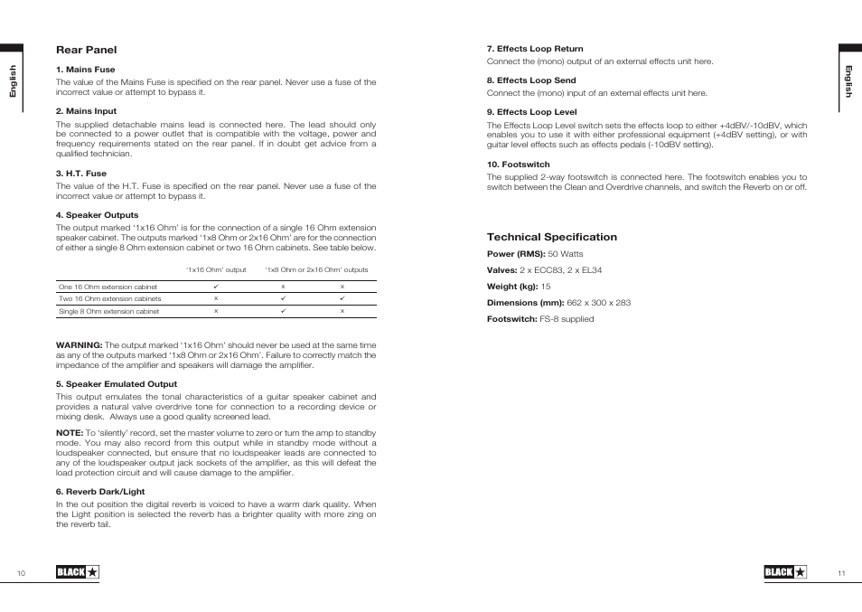Blackstar HT Club 50 User Manual | Page 6 / 25