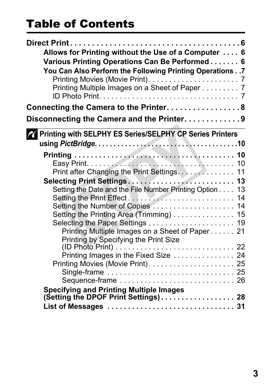 C op y | Canon DIRECT PRINT CDI-E350-020 User Manual | Page 5 / 82