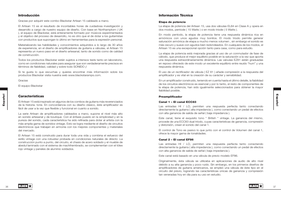 Blackstar Artisan 15 User Manual | Page 19 / 29