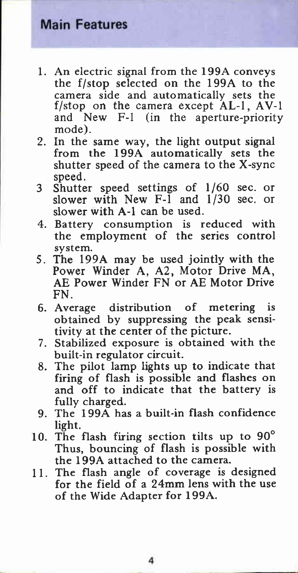 Main features | Canon 199 A User Manual | Page 2 / 38