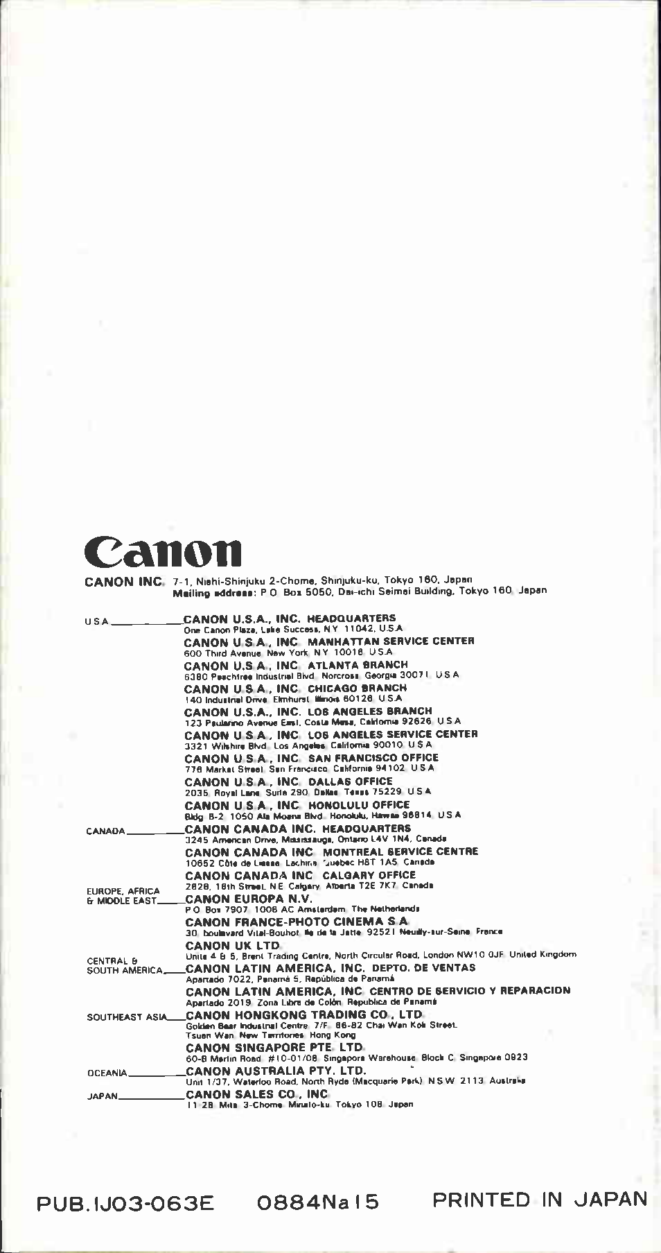 Canon | Canon 199 A User Manual | Page 38 / 38