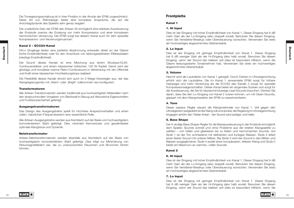 Blackstar Artisan 30 User Manual | Page 10 / 29