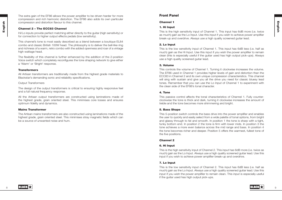 Blackstar Artisan 30 User Manual | Page 5 / 29