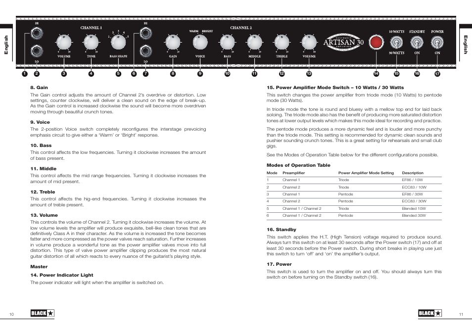 Blackstar Artisan 30 User Manual | Page 6 / 29