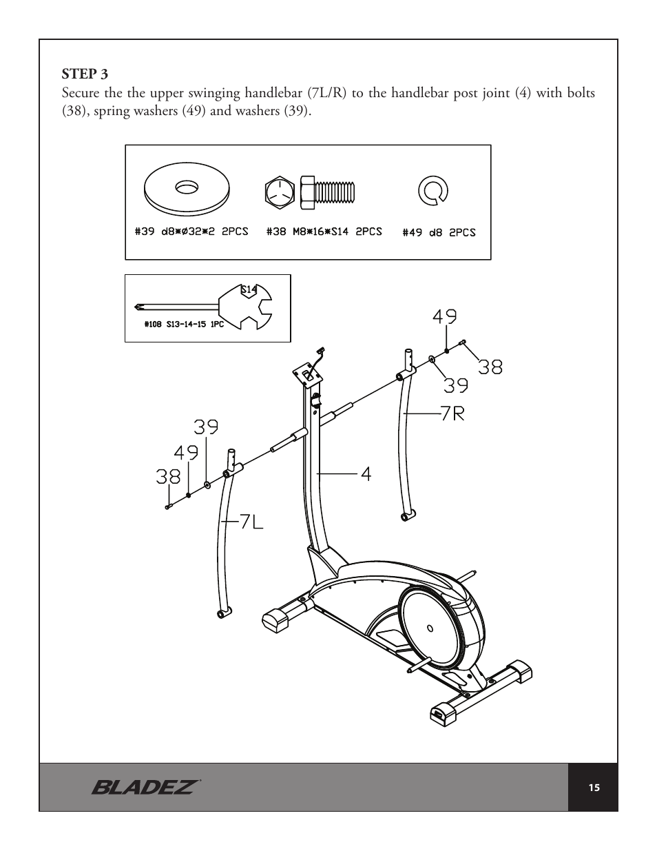 Bladez Fitness E300 Elliptical User Manual | Page 15 / 38