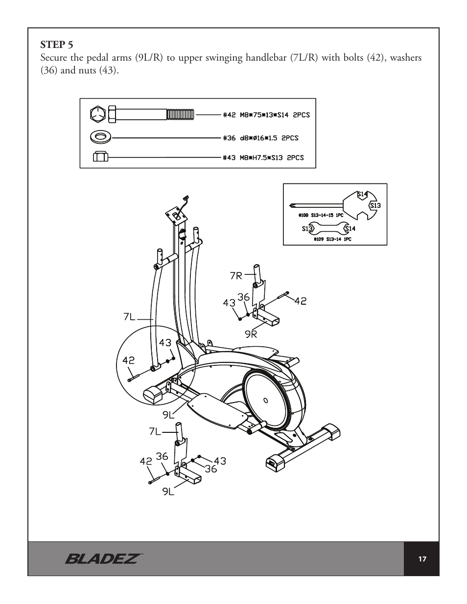 Bladez Fitness E300 Elliptical User Manual | Page 17 / 38