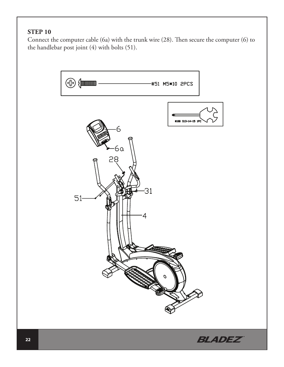 Bladez Fitness E300 Elliptical User Manual | Page 22 / 38