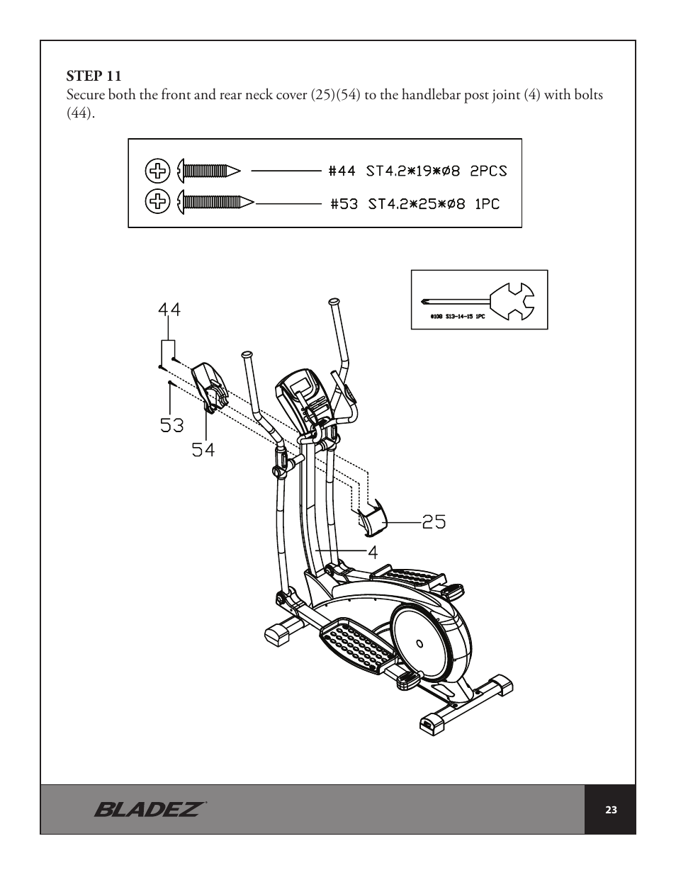 Bladez Fitness E300 Elliptical User Manual | Page 23 / 38