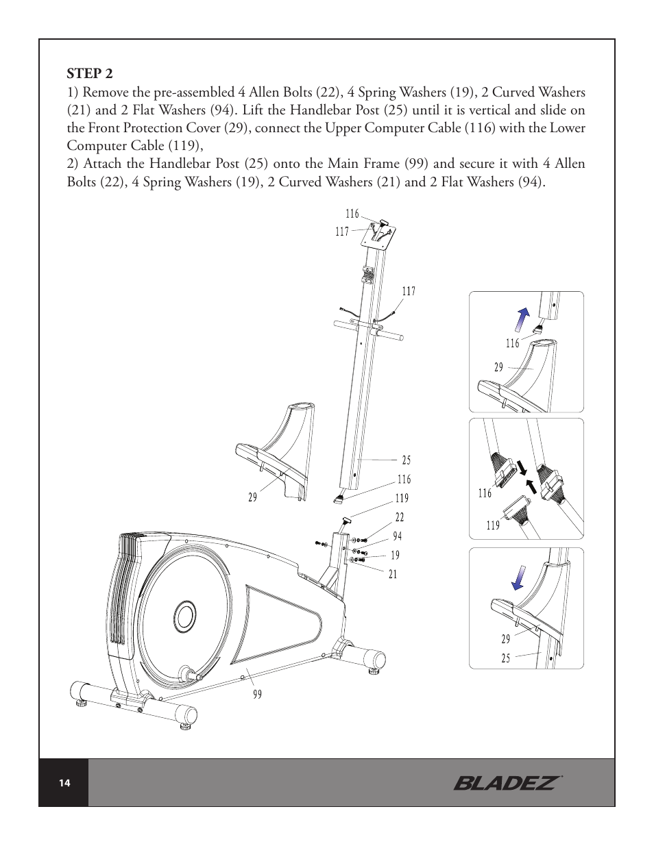 Bladez Fitness E500 Elliptical User Manual | Page 14 / 37