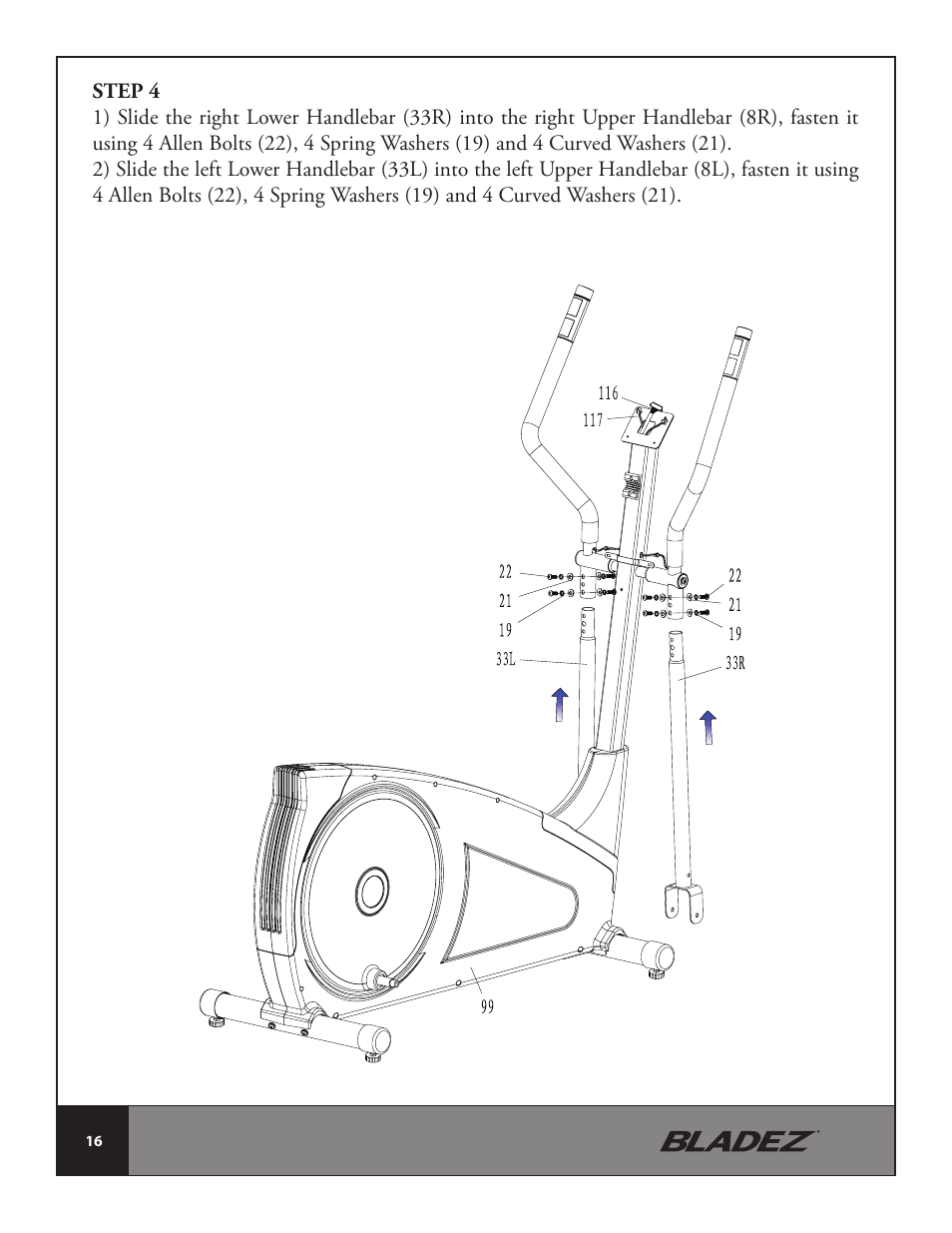 Bladez Fitness E500 Elliptical User Manual | Page 16 / 37