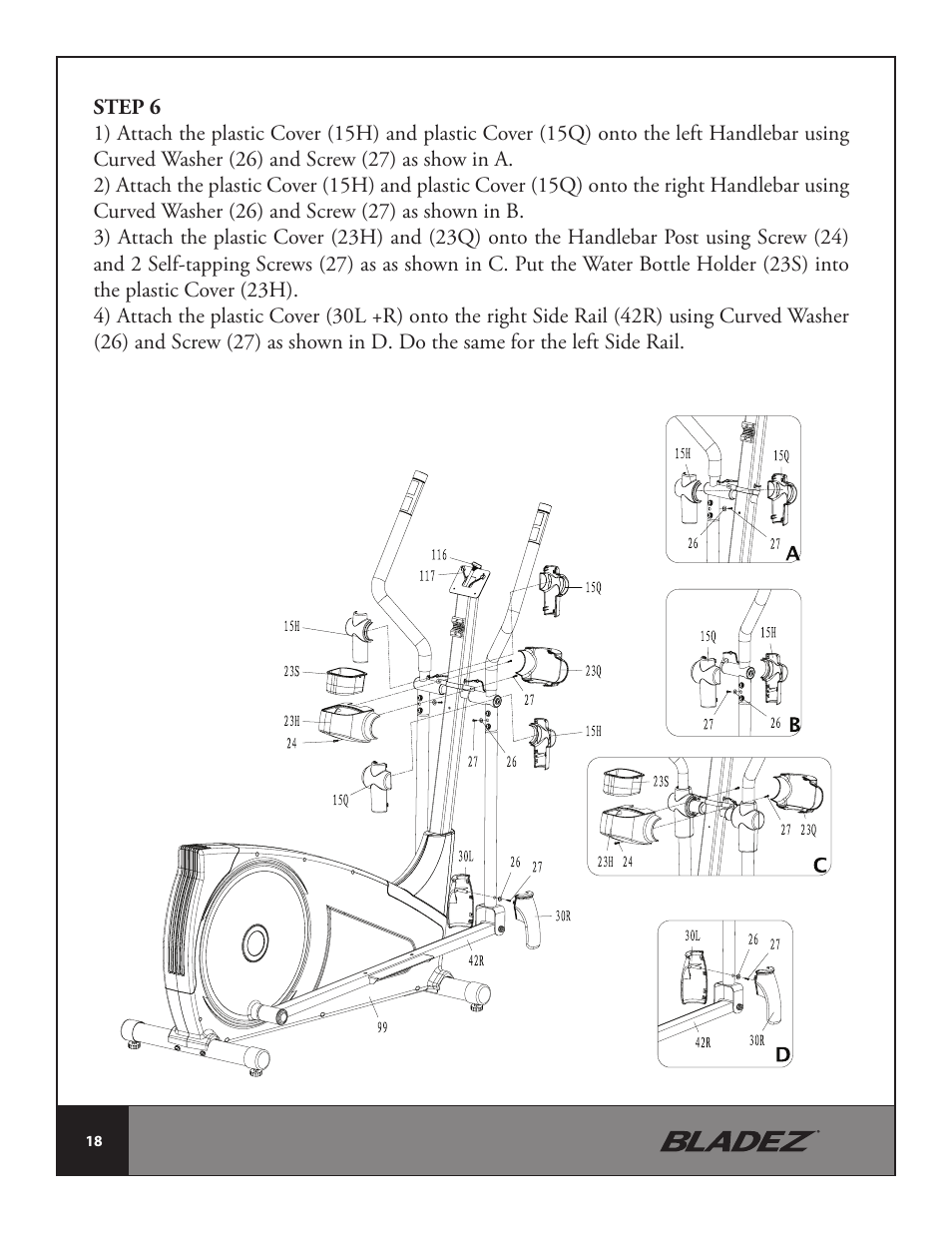 Bladez Fitness E500 Elliptical User Manual | Page 18 / 37