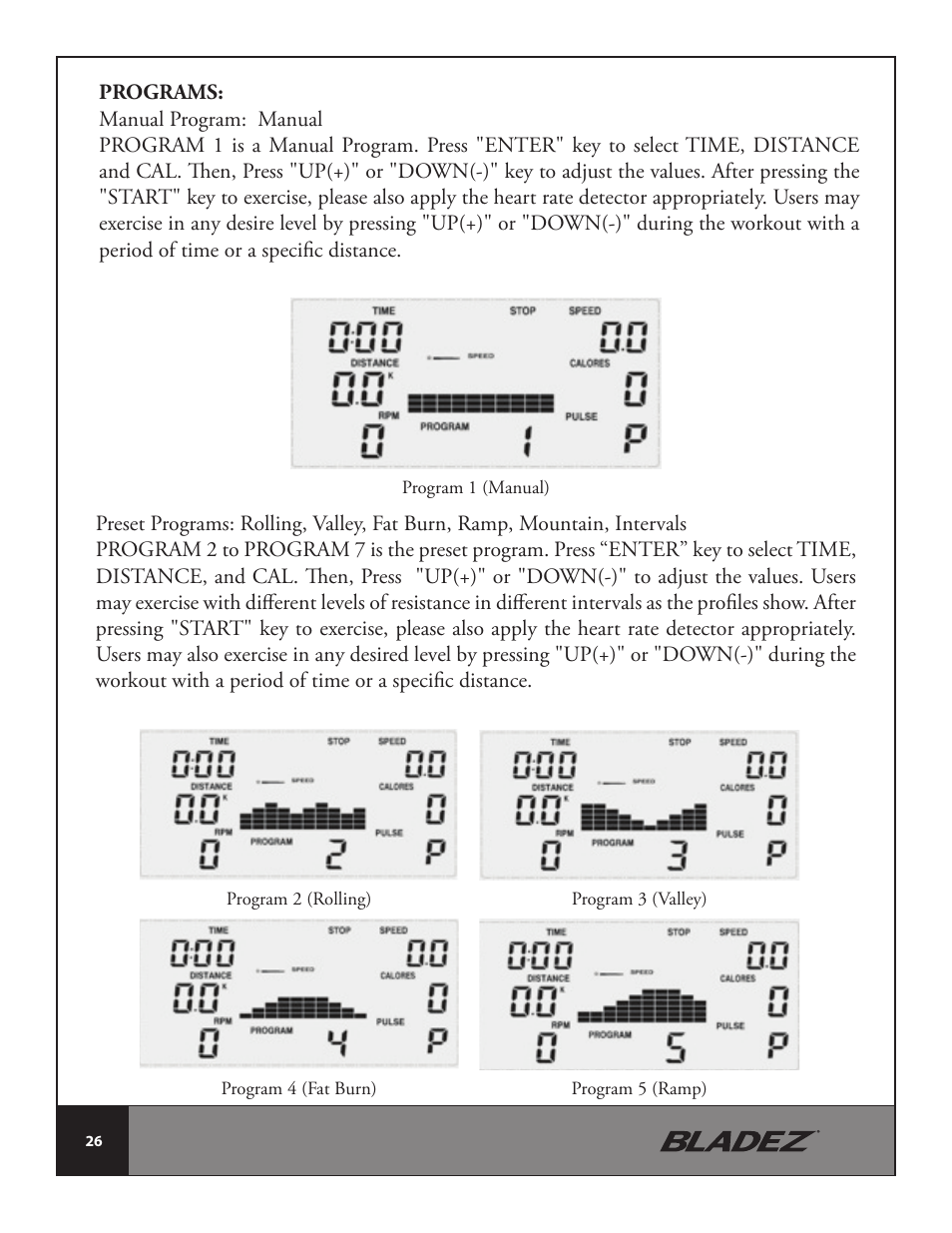 Bladez Fitness E500 Elliptical User Manual | Page 26 / 37