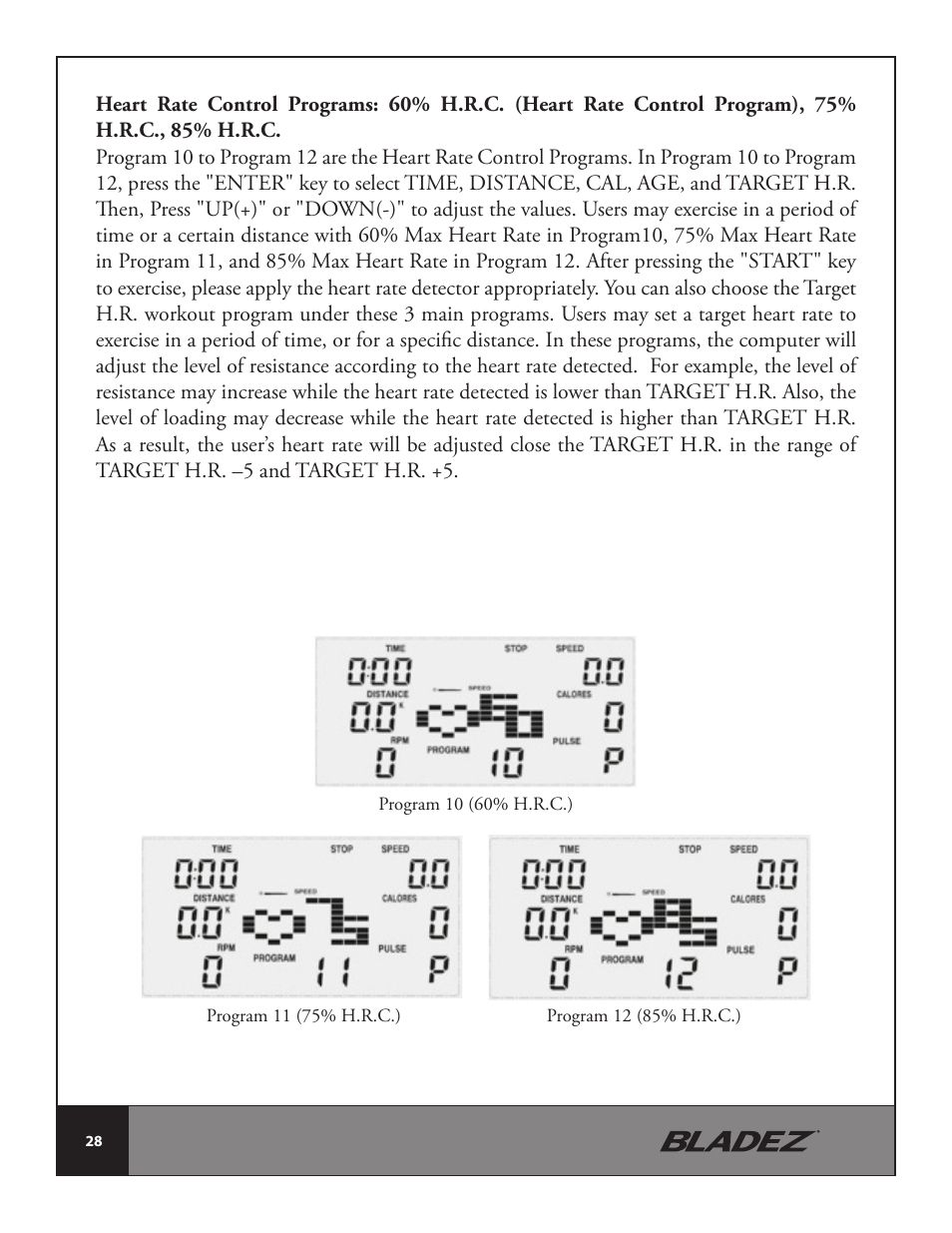 Bladez Fitness E500 Elliptical User Manual | Page 28 / 37
