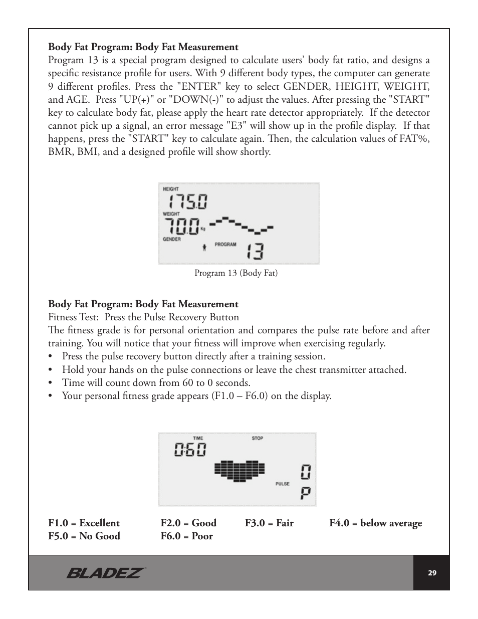 Bladez Fitness E500 Elliptical User Manual | Page 29 / 37