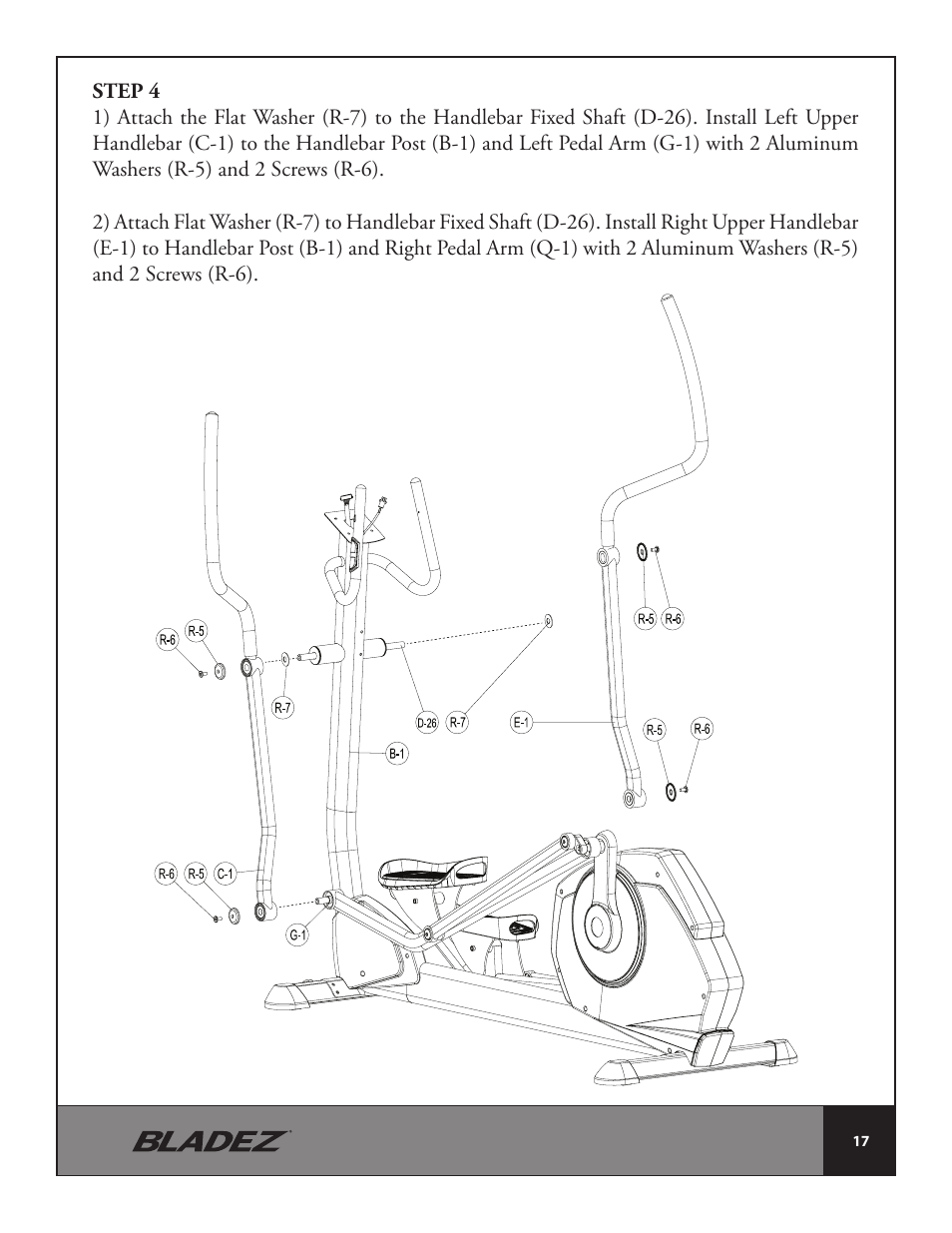Bladez Fitness E700i Elliptical User Manual | Page 17 / 30
