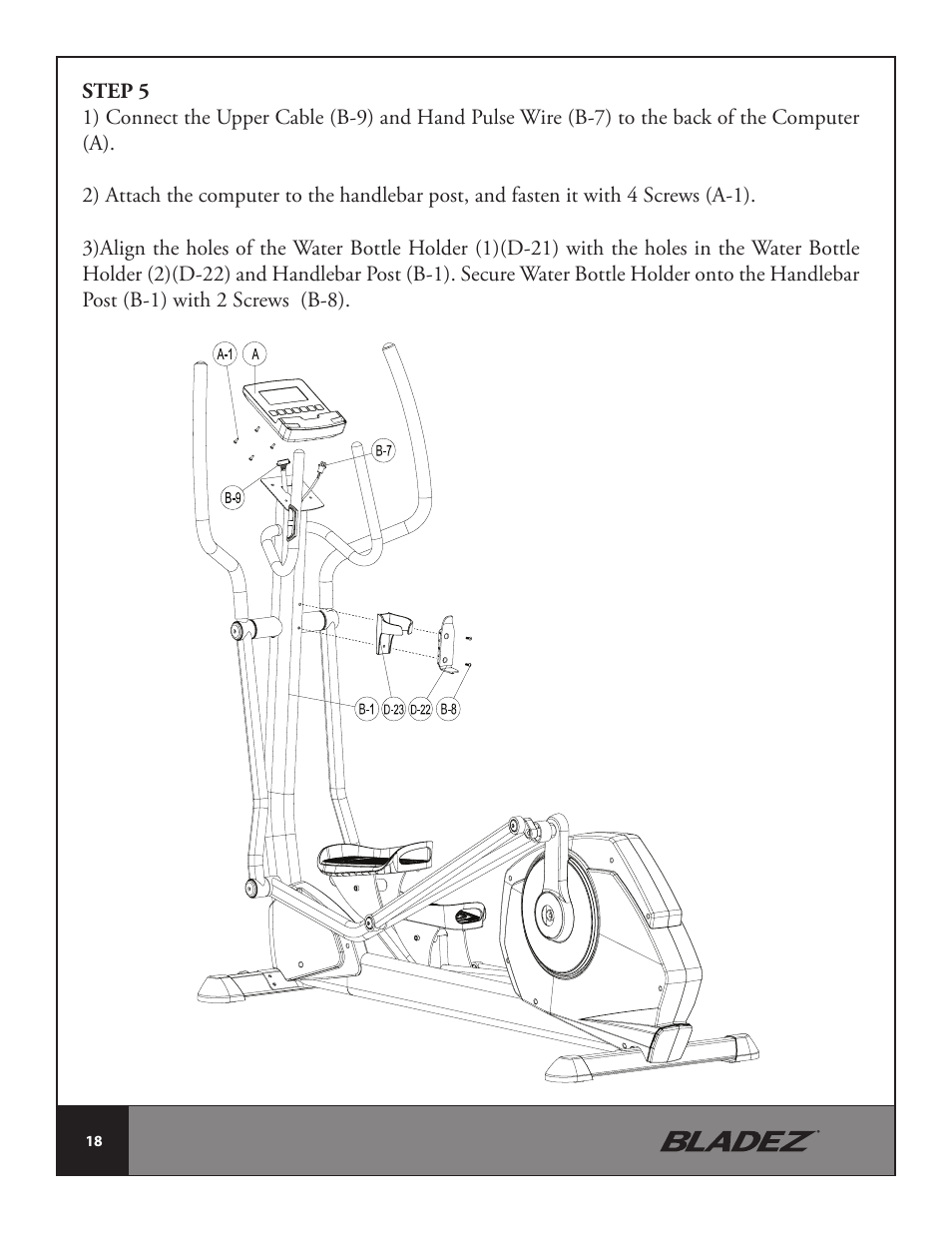 Bladez Fitness E700i Elliptical User Manual | Page 18 / 30